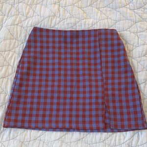 Urban Outfitters Red and Blue Checkered Mini Skirt